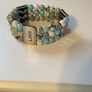 Turquoise Live Laugh Love Bead Bracelet